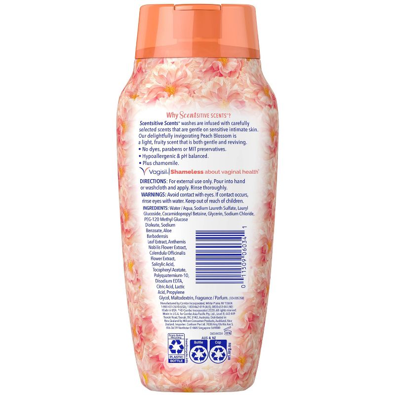 Vagisil Sensitive Scents Daily Intimate Feminine Wash - Peach Blossom - 12oz, 3 of 10