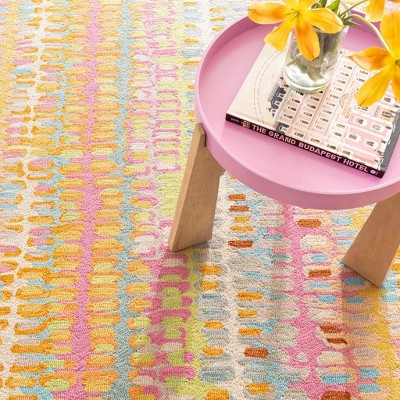 Abstract Multicolor Wool 3' x 5' Handmade Rug
