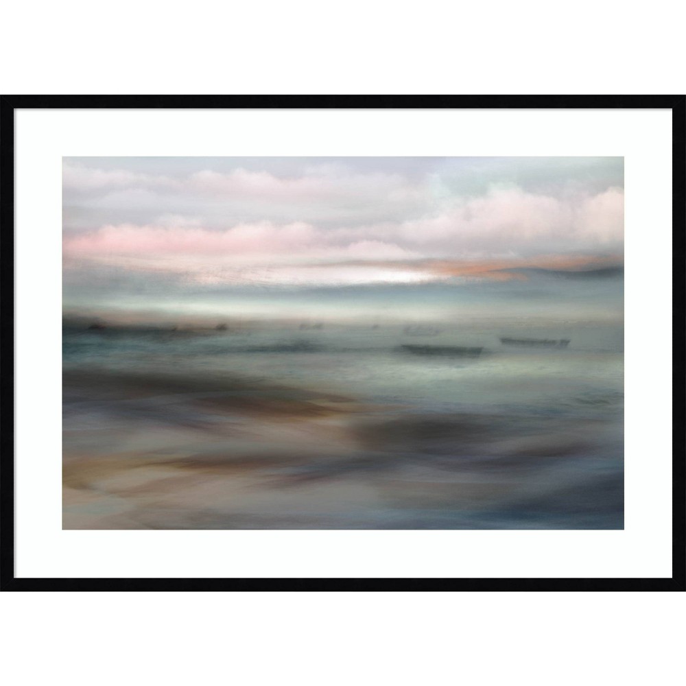 Photos - Other Decoration 41" x 30" Abstract Coastal Fishing by Christina Sillen Wood Framed Wall Art Print - Amanti Art: Giclee Print, Hardwood Frame