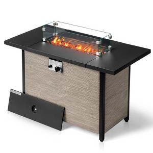 Karl Home | 43 in. W X 22.2 in. D Propane Outdoor Fire Pit With Cover - 1 of 3