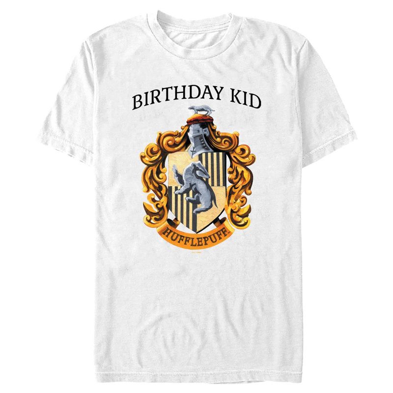 Men's Harry Potter Hufflepuff Crest Birthday Kid T-Shirt, 1 of 6