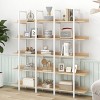 Vintage Industrial 5 Tiers Home Office Bookcase Bookshelf, Open Cabinet Display Shelf with Metal Frame Oak Board  for Living Room-Tanpinhause - 3 of 4