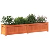 vidaXL Wooden Garden Planter - Outdoor Flower Box - Solid Pine Wood - 59.1”x12.2”x12.2” - Wax Brown - 4 of 4