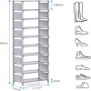 SEVOBAL 10 Tier No-Woven Fabric Steel Stackable Storage Shelves Vertical Tower Space Saver High Capacity for Living Room, Gray, 21.26"*5.51"*4.33" - 3 of 4