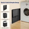 Greenstell Hand-woven, compartmentalized rattan laundry basket with 2 removable inner lining bags, lid, and handle, foldable - 3 of 4