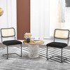 Okak Leather Dining Chairs with Rattan Back Set of 2, High-Density Sponge, Electroplated Legs & Anti-Tip Design for Dining/Living Room Bedroom - 2 of 4