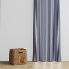 Bacati - Pin Stripes Navy Cotton Printed Single Window Curtain Panel - 2 of 4