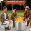 TROPOW 16.5" Smokeless Fire Pit - Portable Stainless Steel Camping Stove with Cross Bracket for Outdoor Wood Burning (Silver, 1-Pack) - 3 of 4