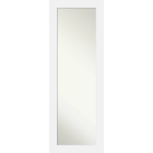 19" x 53" Non-Beveled Corvino White Wood on The Door Mirror - Amanti Art: Modern Rectangular, Includes Mounting Hardware - 1 of 4