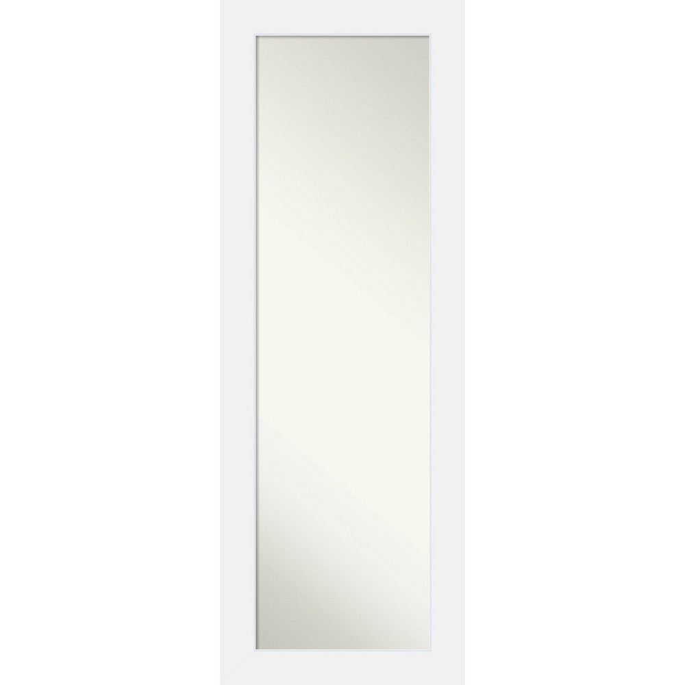 Photos - Wall Mirror 19" x 53" Non-Beveled Corvino White Wood on The Door Mirror - Amanti Art