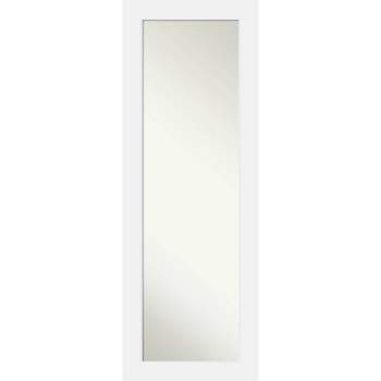 19" x 53" Non-Beveled Corvino White Wood on The Door Mirror - Amanti Art