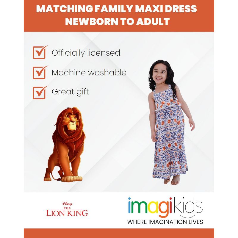 Disney Lion King Girls Matching Family Maxi Dress Little Kid to Big, 5 of 8