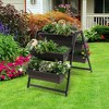 Costway 31”H Raised Garden Bed 3-Tier Vertical Planter w/5 Plant Boxes Indoor Outdoor - 2 of 4