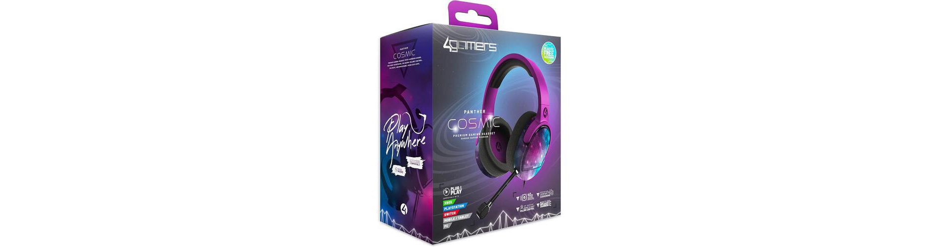 4Gamers - PC Accessory:  Wired Headset - 4Gamers C6 -100 - Panther Mint & Lavendar:  Compatible with PC, Switch, PS5, Xbox X