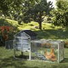 FURNIinspire Pet Crates And Houses Stable Durable Chicken Coop with Smart Egg Collection And Scientific Layout, Grey, 79.90"*24.20"*40.20" - 4 of 4