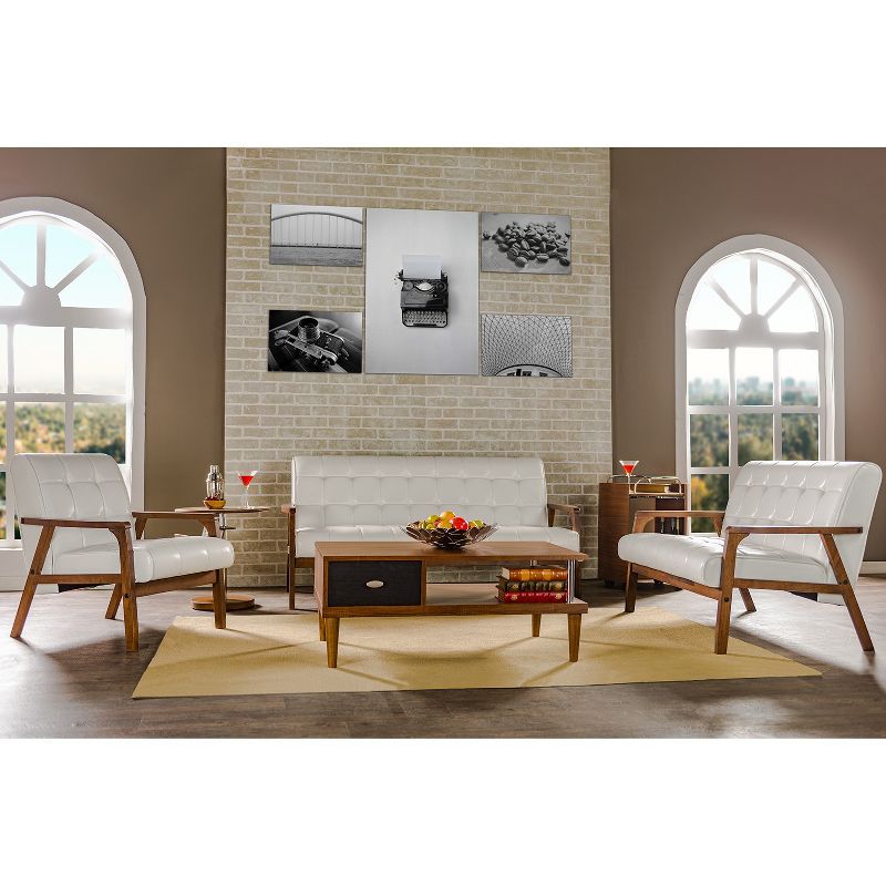 3pc Mid Century Masterpieces Living Room Set White - Baxton Studio, 4 of 7