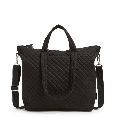 Black Quilted Nylon Tote Bag