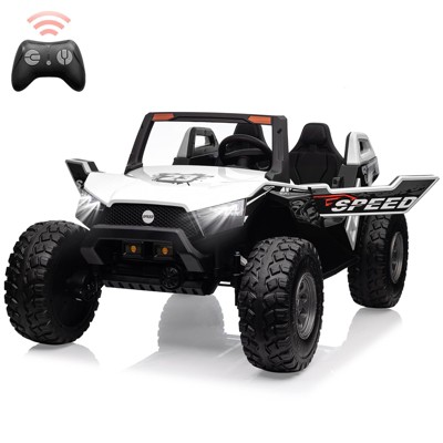 24V 2-Seater 4WD UTV Electric Ride-On Car for Kids with Parent Remote Control, Adjustable 21" Seats + Foldable 3rd Seat