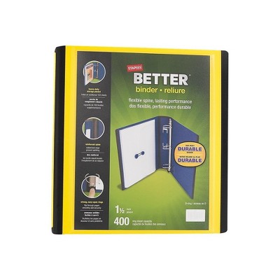 Staples 1.5" D-Ring Better Binder Yellow (19060) 827605