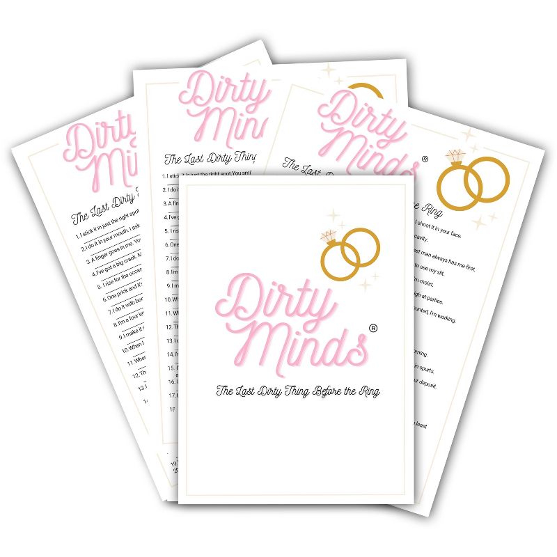 TDC Games Dirty Minds Bachelorette Party Games for Adults, Bridal Shower Games Quiz with Naughty Clues for 25 Guests, Adult Games for Game Night, 1 of 8