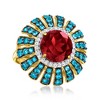 Ross-Simons 4.90 Carat Garnet and 1.60 ct. t.w. London Blue Topaz Ring With .40 ct. t.w. White Zircons in 18kt Gold Over Sterling - 4 of 4