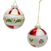 Kurt Adler 80mm Holly Leaves Glass Ball 6-Piece Ornament Set - 2 of 4