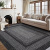 Machine Washable Rug, Non-Slip Non-Shedding Area Rugs for Living Room, Farmhouse Printed Braided Bordered Carpet - 2 of 4