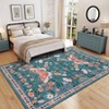 Washable Farmhouse Rug Non-Slip Floral Butterfly Bedroom Carpet - 3 of 4