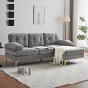 82.6"  Velvet Sectional Sofas L Shaped Upholstered Couches with Lounge for Living Room, Bedroom -- Frevyn - 2 of 4
