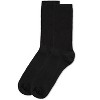 Memoi Women's 2 Pair Pack Bamboo Blend Flat Ribbed Crew Socks Black 9-11 - 3 of 4