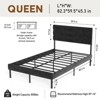 Sapphtopaz Modern Bed Frame with Tufted Headboard Upholstered Platform Bed with Underbed Storage for Bedroom,No Box Spring Needed - 4 of 4