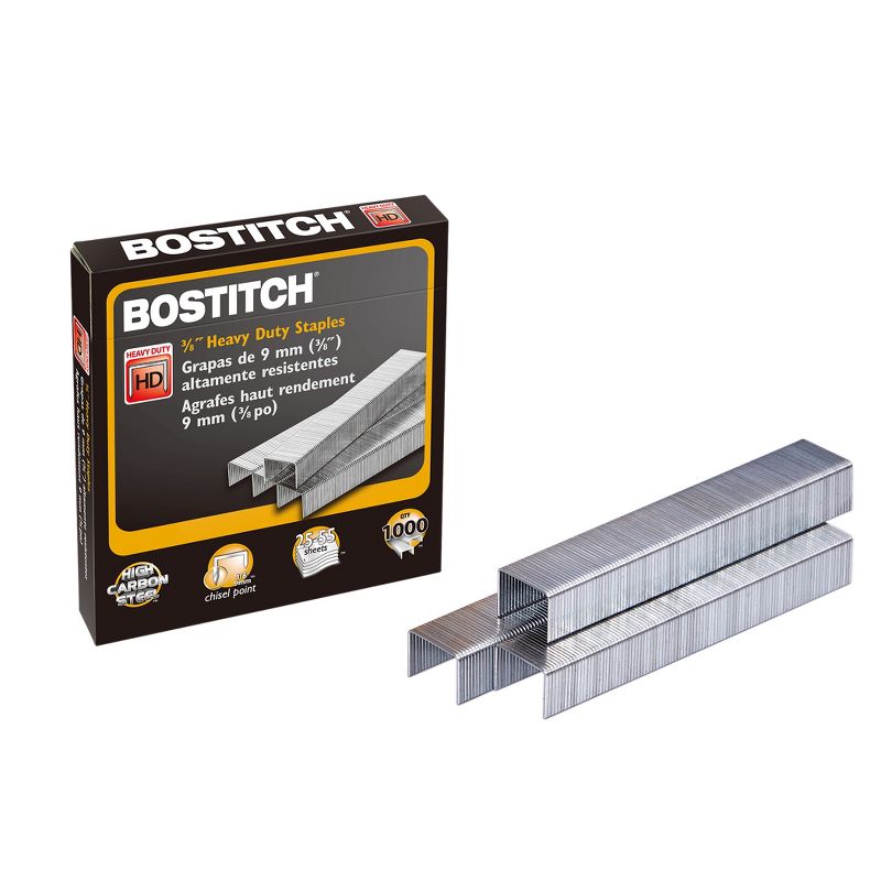 Bostitch Premium Heavy Duty Staples, 3/8", 1000 Per Pack, 3 Packs, 2 of 5