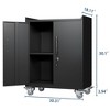 ROOMTEC 2-Door Metal Tool Storage Cabinet, Lockable Locking Storage Cabinet with Wheels, Rolling Tool Chest, (34Hx30.3Wx18D) - 4 of 4