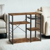 6-Tier Kitchen Bakers Rack, Versatile Coffee Bar and Microwave Oven Stand - Steel Frame with Wire Basket and Hooks - 3 of 3