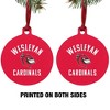 Wesleyan University Cardinals Logo Aluminum Holiday Christmas Tree Ornament - 2 of 4