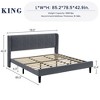 Bed Frame with Vertical Channel Headboard, Upholstered Bed Frame with Wood Slats - 2 of 4