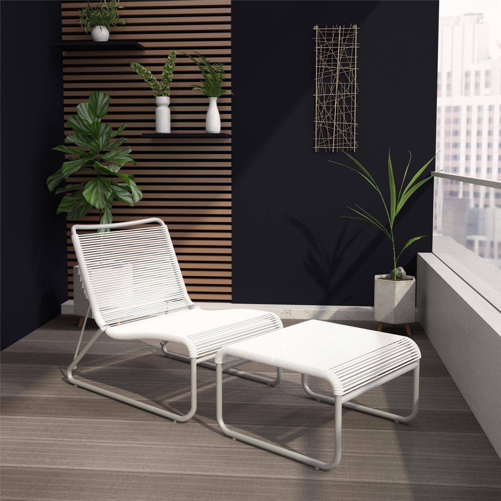 Lita 2pc Patio Lounge and Ottoman Set CosmoLiving
