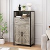 Garvee Farmhouse Storage Cabinet, Bathroom Cabinet with Doors and Drawer, Standing Buffet Cabinet, for Living Room, Bedroom, Home, Kitchen, Gray - 2 of 4