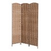 HOMCOM 6' Tall Wicker Weave 3 Panel Room Divider Privacy Screen - 4 of 4