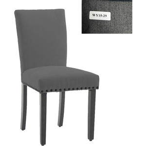 Coucheta 2-Pack Parsons Dining Chairs - Upholstered Fabric with Nailhead Trim & Wood Legs, Padded Seat - 1 of 1