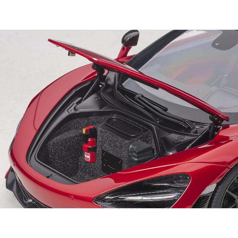 McLaren 720S Memphis Red Metallic with Black Top and Carbon Accents 1/18 Model Car by Autoart, 3 of 7