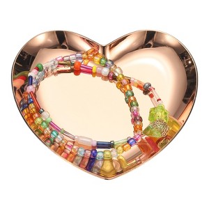 Unique Bargains Stainless Steel Decorative Heart Shape Jewelry Serving Trays for Candle Drink - 1 of 4
