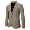 Coolmee Mens One Button Plaid Blazer Sports Coat Casual Slim Fit Checkered Blazer for Men Wedding - 2 of 4