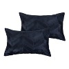 HomeRoots Set of Two 12" X 20" Black Lumbar Chevron Cowhide Throw Pillows - 3 of 4