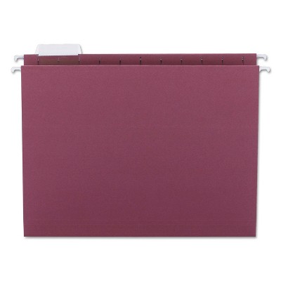 Smead Hanging File Folders 1/5 Tab 11 Point Stock Letter Maroon 25/Box 64073