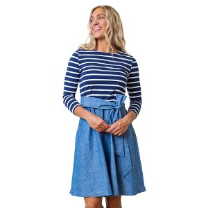 Hope & Henry Womens' Long Sleeve French Skater Dress - 1 of 4