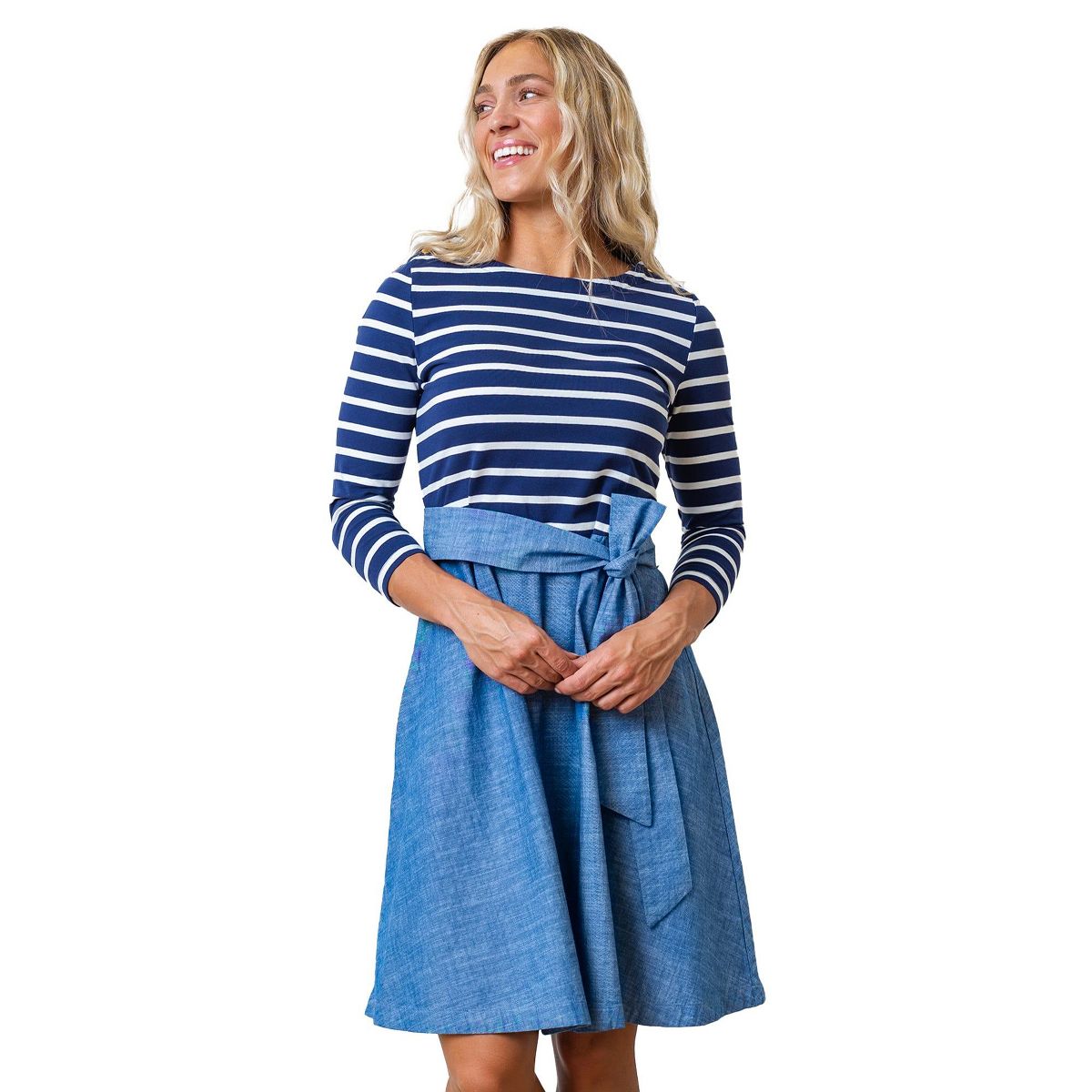 Hope & Henry Womens' Long Sleeve French Skater Dress