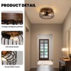 12 in. Black Caged Flush Mount Ceiling Light Vintage Close to Ceiling Light Fixture Rustic Small Ceiling Lamp for Hallway Entryway - 4 of 4