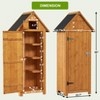 Outdoor Wooden Storage Shed, Waterproof Garden Tool Cabinet with Locking Latch & Shelves for Backyard, Patio, Garage (Natural) - 2 of 4