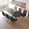 7-Piece Extendable Dining Set with Rectangle Kitchen Table and 6 C-shaped Tube Armless Chairs - 2 of 4